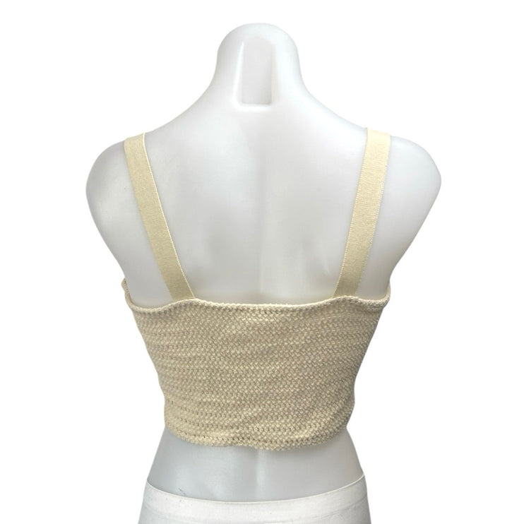 Zara Yellow Floral Crochet Knit Sunflower Sleeveless Camisole Tank Crop Top L