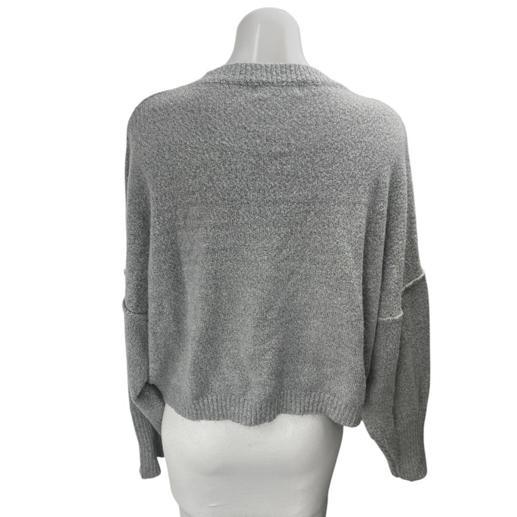 Missguided Women's Gray Long Dolman Sleeve Seam Crewneck Sweater Top Size S