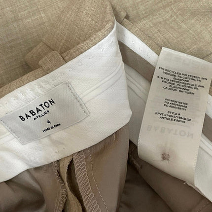 Aritzia Babaton Atelier Women's Beige Pleated High Waisted Casual Dress Shorts 4
