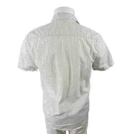 Levi's Men's White Black Polka Dots Short Sleeve Pocket Button Down Shirt Top M