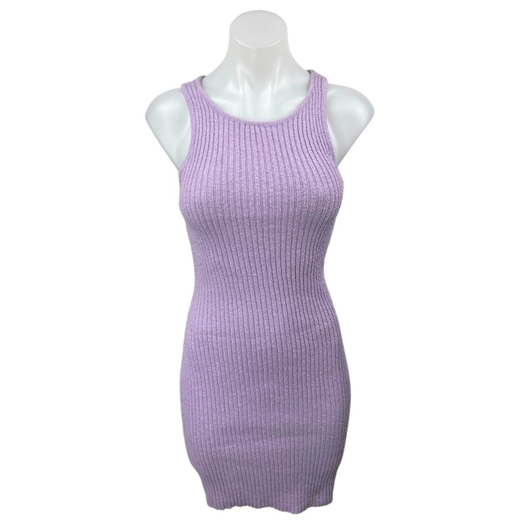 NEW Emory Park Ruby & Jenna Purple Sleeveless Mini Bodycon Sweater Tank Dress M