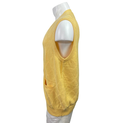 Pendleton Men's Yellow Sleeveless Button Down Cardigan Sweater Vest Tank Top XL