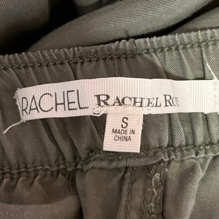 Rachel Roy Women's Olive Green Elastic Waist Cargo Jogger Trousers Pants Size S