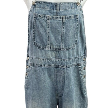 Gap Women's Blue Medium Wash Utility Y2k Straight Denim Jean Overalls Size M