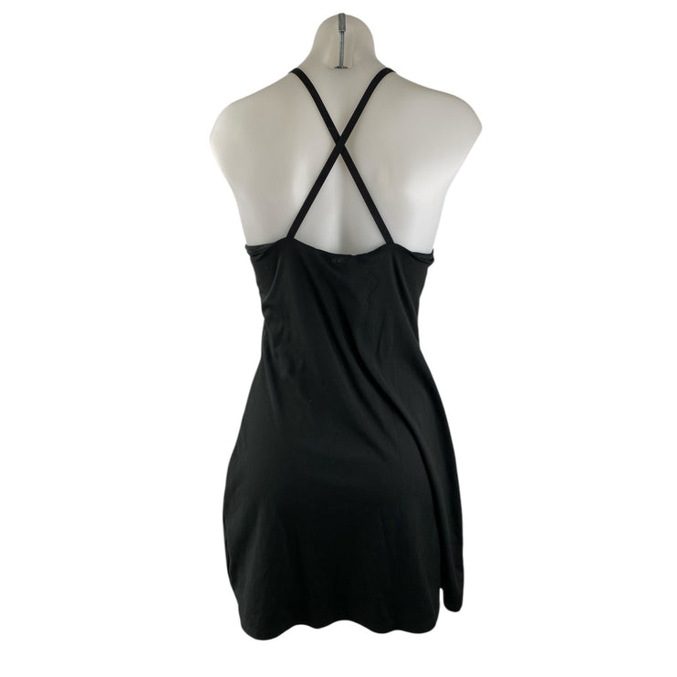 Madewell Black Sleeveless Halter Crossback Cami Camisole Mini Bodycon Dress Sz S