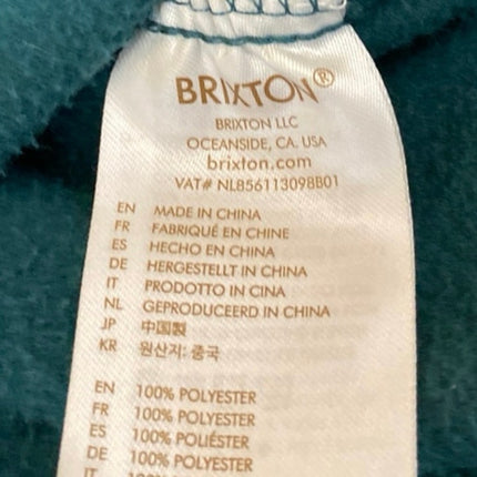 Brixton Women's Teal Green Long Sleeve Fleece Button Down Sweater Jacket Size S