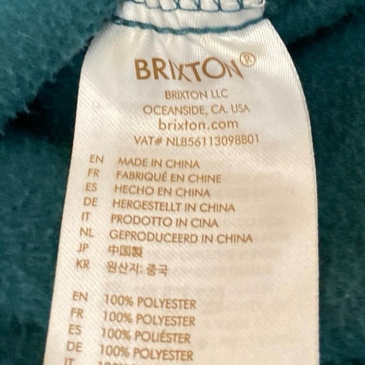 Brixton Women's Teal Green Long Sleeve Fleece Button Down Sweater Jacket Size S
