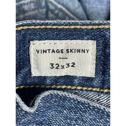 Pacsun Vintage Skinny Womens Blue High Rise Frayed Hem Denim Jeans Pants 32x32