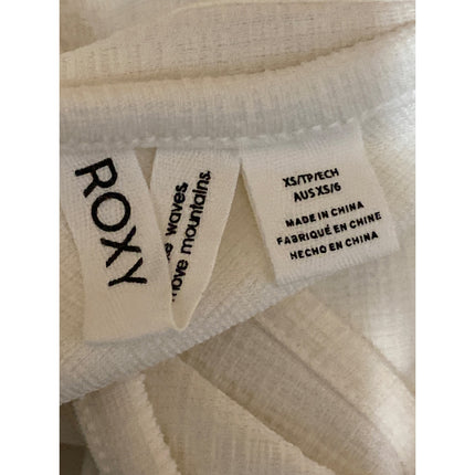 Roxy Women's Cream Sleeveless Textured Yoga Workout Athletic Crop Top Size XS