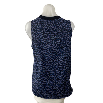 Athleta Women's Blue Leopard Sleeveless Yoga Workout Athletic Tank Top Size S