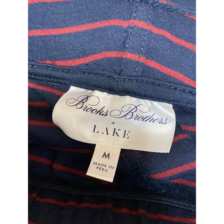 Brooks Brothers Women's Navy Blue Striped High Rise Straight Sweat Pants Size M