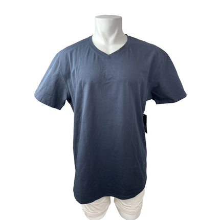 NEW BYLT Men's Blue V Neck Short Sleeve Premium Basic T Shirt Tee Top Size XL