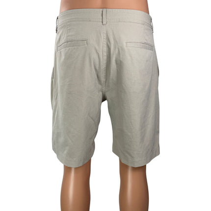 CREMIEUX Performance Men's Gray Mid Rise Straight Chino Khaki Bermuda Shorts 33