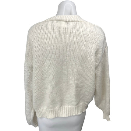 Luna Ivy Women's Cream Multicolor 3D Butterfly Open Cardigan Sweater Top Size S