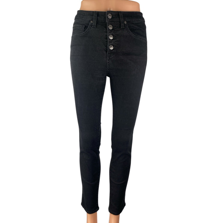 Veronica Beard Women's Black Button Fly High Rise Skinny Denim Jeans Size 27