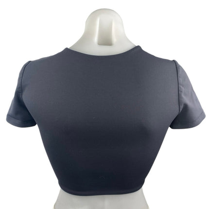 Aritzia Babaton Gray Short Sleeve Crew Neck Sculpt T Shirt Tee Crop Top Size S