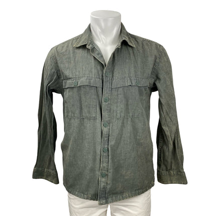 Urban Outfitters Moss Acid Wash Collared Long Sleeve Button Down Shirt Top Sz M