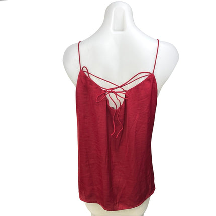 Vince Camuto Red V-neck Spaghetti Lace Up Strap Cami Camisole Tank Top Size XL