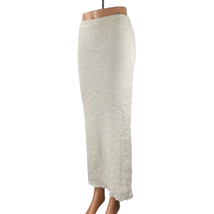 Princess Polly Gazet Womens Cream Textured High Rise Maxi Pencil Bodycon Skirt 2