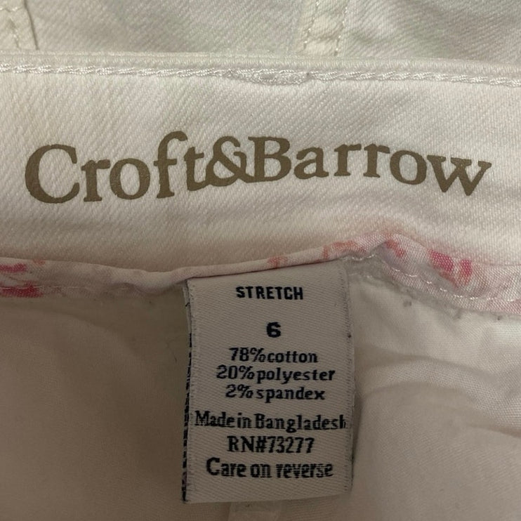 Croft & Barrow Women's White High Waisted Mini A-Line Denim Jeans Skirt Size 6