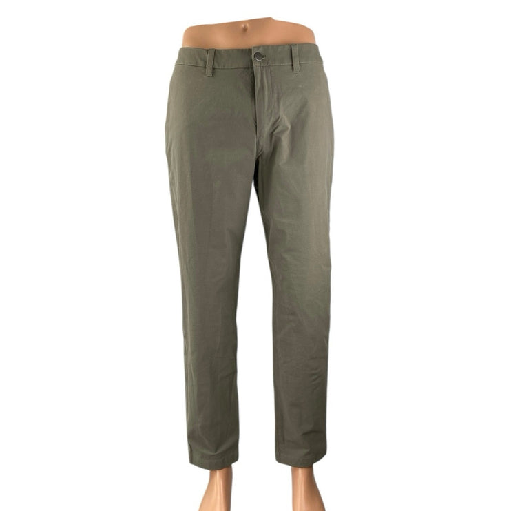 Lululemon Men's Green High Waist Straight Leg Chino Khaki Trousers Pants Size 32