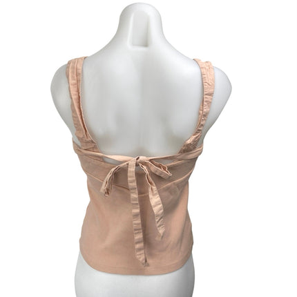 Anthropologie Maeve Nude Pink Tie Back Sleeveless Cami Camisole Tank Top Size S