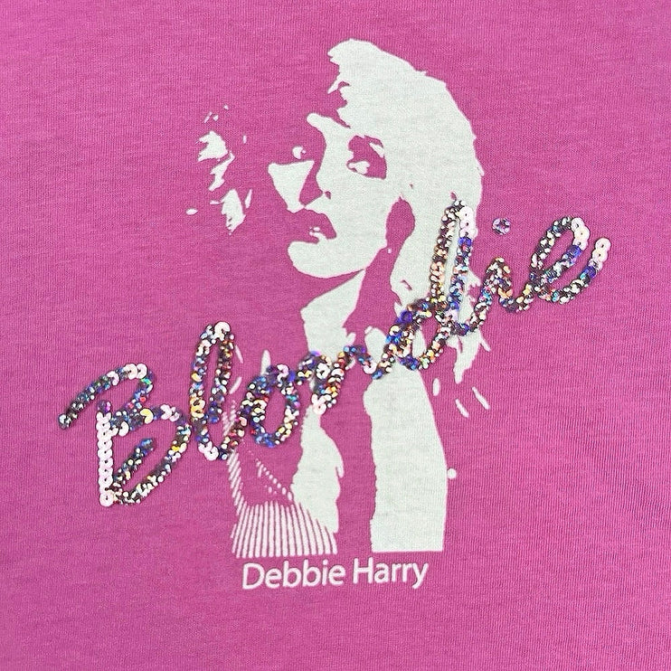 Vintage Rockware Y2K Blender Debbie Harry Hot Pink Tee T-Shirt Top Size S