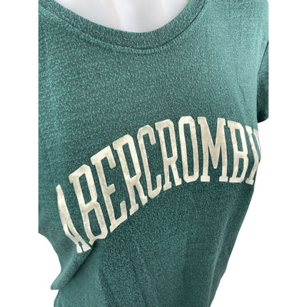 Abercrombie & Fitch Green Logo Crew Neck Short Sleeve Basic Tee T-Shirt Top Sz S
