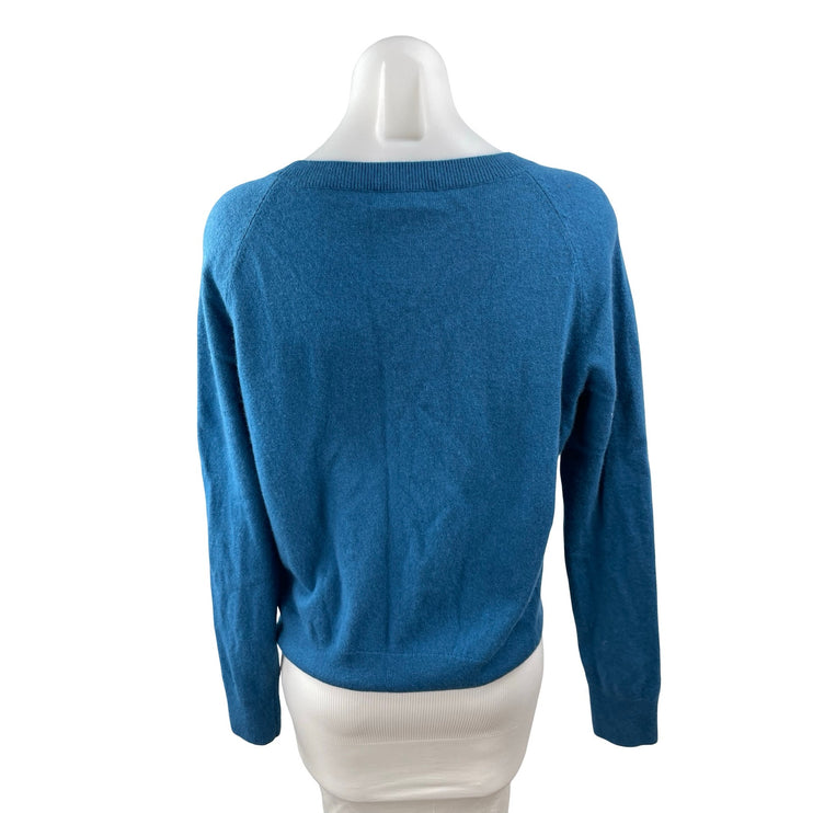 Dries Van Noten Women Blue 100% Cashmere Crewneck Long Sleeve Sweater Top Size S