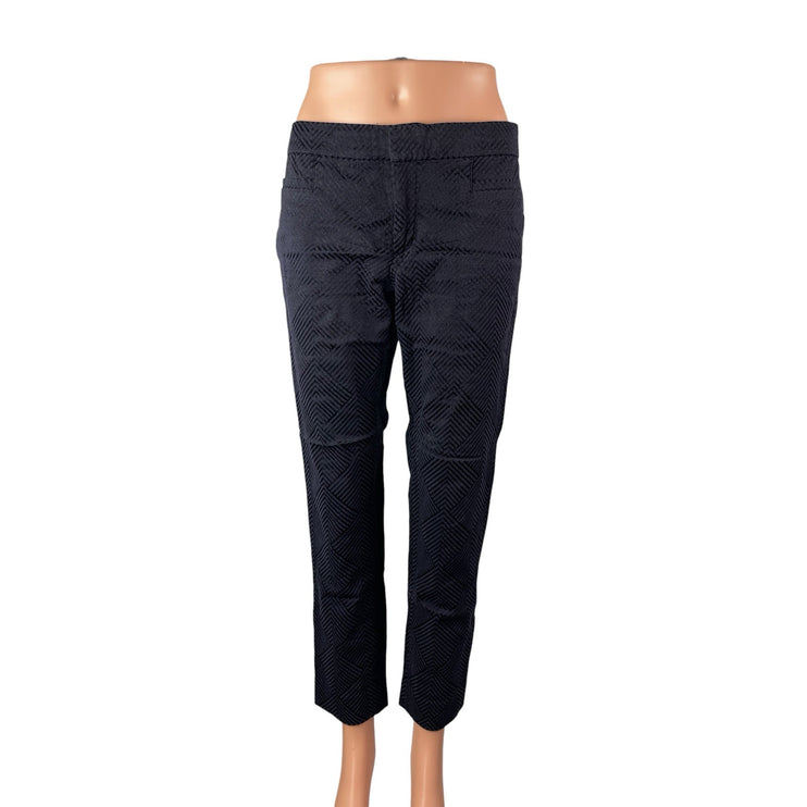 Banana Republic Women's Navy Blue Argyle Pattern Straight Trousers Pants Size 4