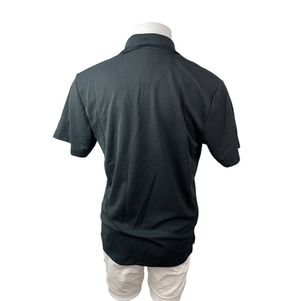 Cubavera Men's Black Short Sleeve Golf Collared Casual Polo Shirt Top Size M