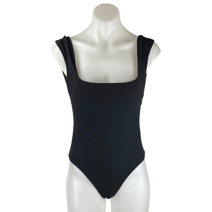 Zara Women's Black Sleeveless Square Neck Open Back Tank Bodysuit Top Size S