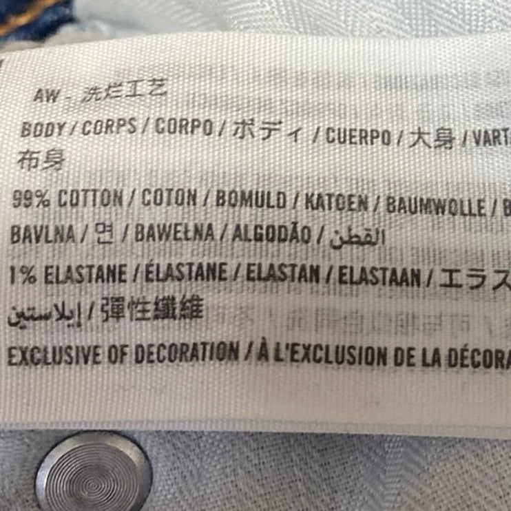 Abercrombie & Fitch Ankle Straight Ultra High Rise Distressed Denim Jeans Sz 26