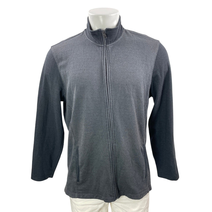 Alfani Men's Gray Long Sleeves Full Zip Fleece High Neck Sweater Jacket Size L