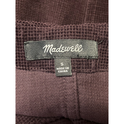 Madewell Women's Purple Waffle Knit Cotton Long Sleeve V Neck Sweater Top Size S
