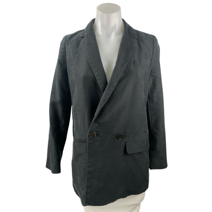 Madewell Women Gray Long Sleeve Double Breasted Notch Blazer Coat Jacket Size XS
