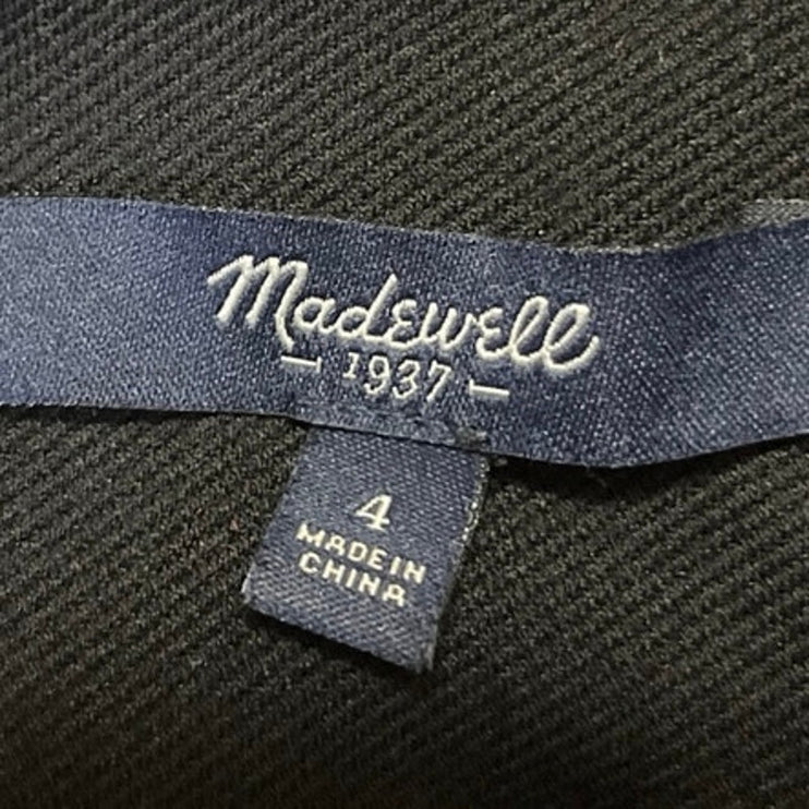 Madewell Women's Black Long Sleeve Collarless Pocket Blazer Coat Suit Jacket 4