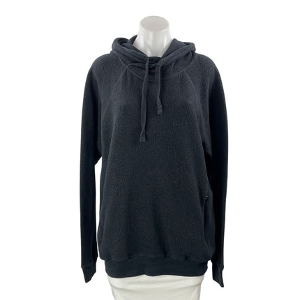 Alo Yoga Women's Black Long Sleeve Sherpa Fleece Hoodie Hooded Sweatshirt Top L
