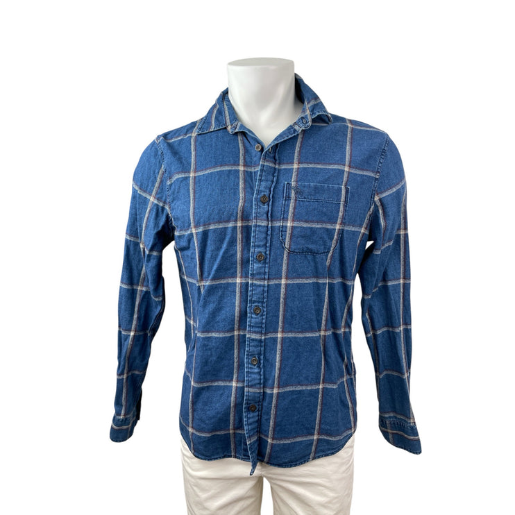 Abercrombie & Fitch Muscle Men's Blue Long Sleeve Button Down Shirt Top Size M