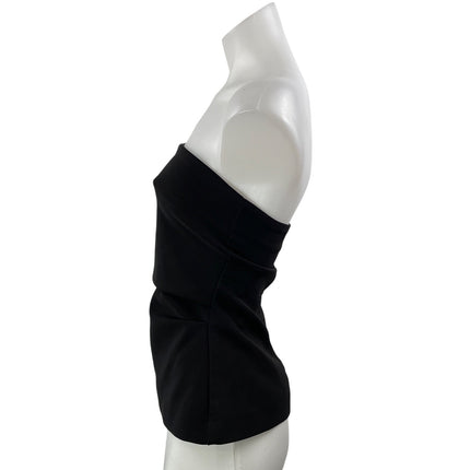 Zara Women's Black Strapless Tube Bandeau Sleeveless Peplum Blouse Top Size S