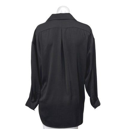 Banana Republic Women's Black Long Sleeve Button Down Shirt Top Size M Petite