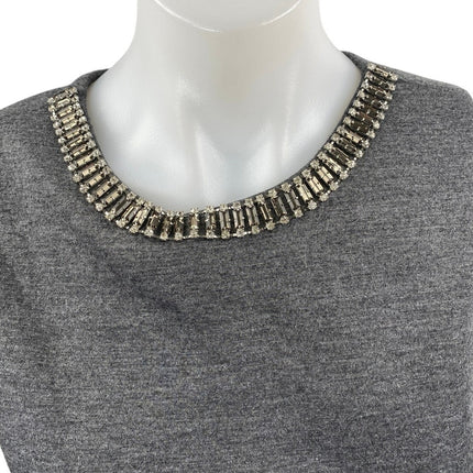 Cynthia Rowley Gray Rhinestone Neck Sleeveless Cami Camisole Tank Top Size S