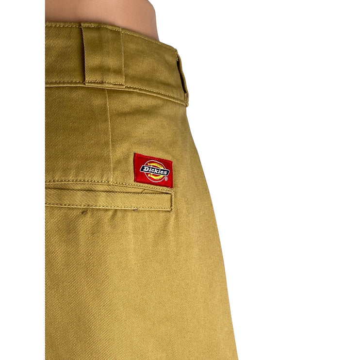 Dickies Women's Khaki Beige High Waist Loose Fit Wide Leg Baggy Pants Size 25