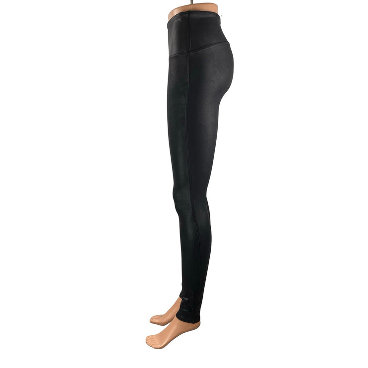 Spanx Women's Black Faux Vegan Leather High Rise Skinny Moto Leggings Pants Sz M