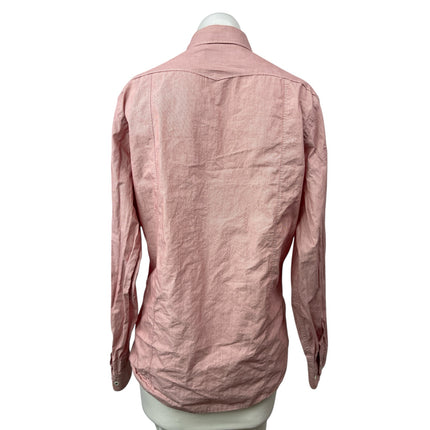 G-Star Raw Women's Pink Collared Long Sleeve Button Down Shirt Blouse Top Size L