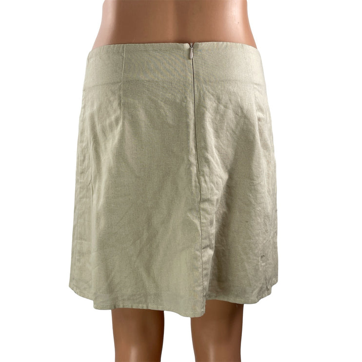 NEW Princess Polly Women's Beige Linen Blend Mini Straight Pencil Skirt Size 8