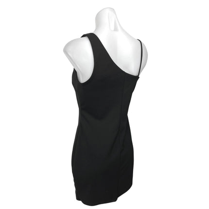 Lulus Black One Shoulder Sleeveless Cami Camisole Tank Mini Bodycon Dress Size S
