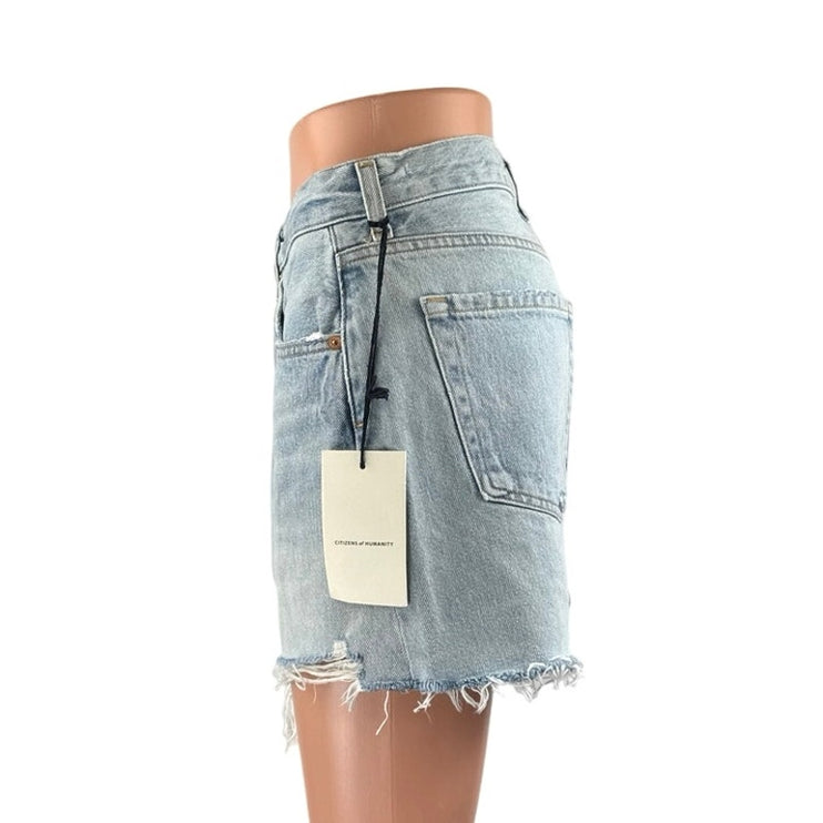 NEW Citizen of Humanity Annabelle Blue High Rise Distressed Denim Jean Shorts 25