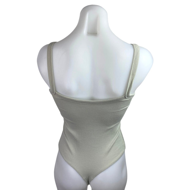 Abercrombie & Fitch Gray Ribbed Knit Sleeveless Cami Tank Bodysuit Top Size S