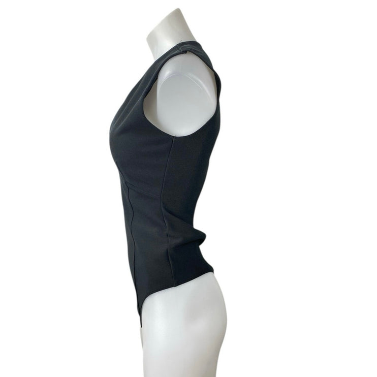 Abercrombie & Fitch Women's Black Sleeveless V-Neck Bodysuit Tank Top Size M